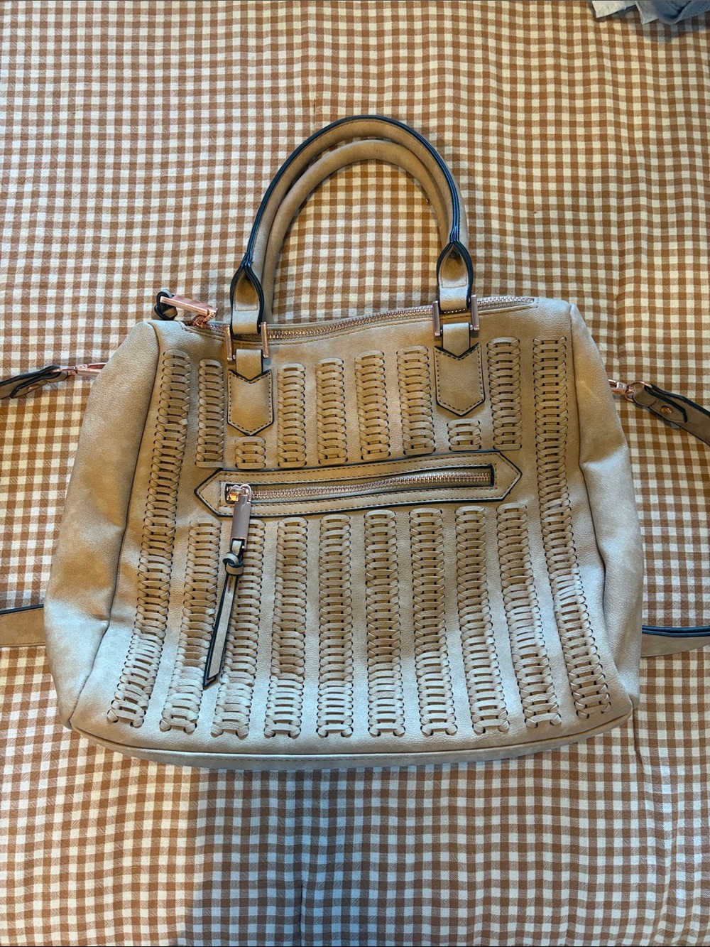 Free People Woven Cutout Crossbody Satchel Bag